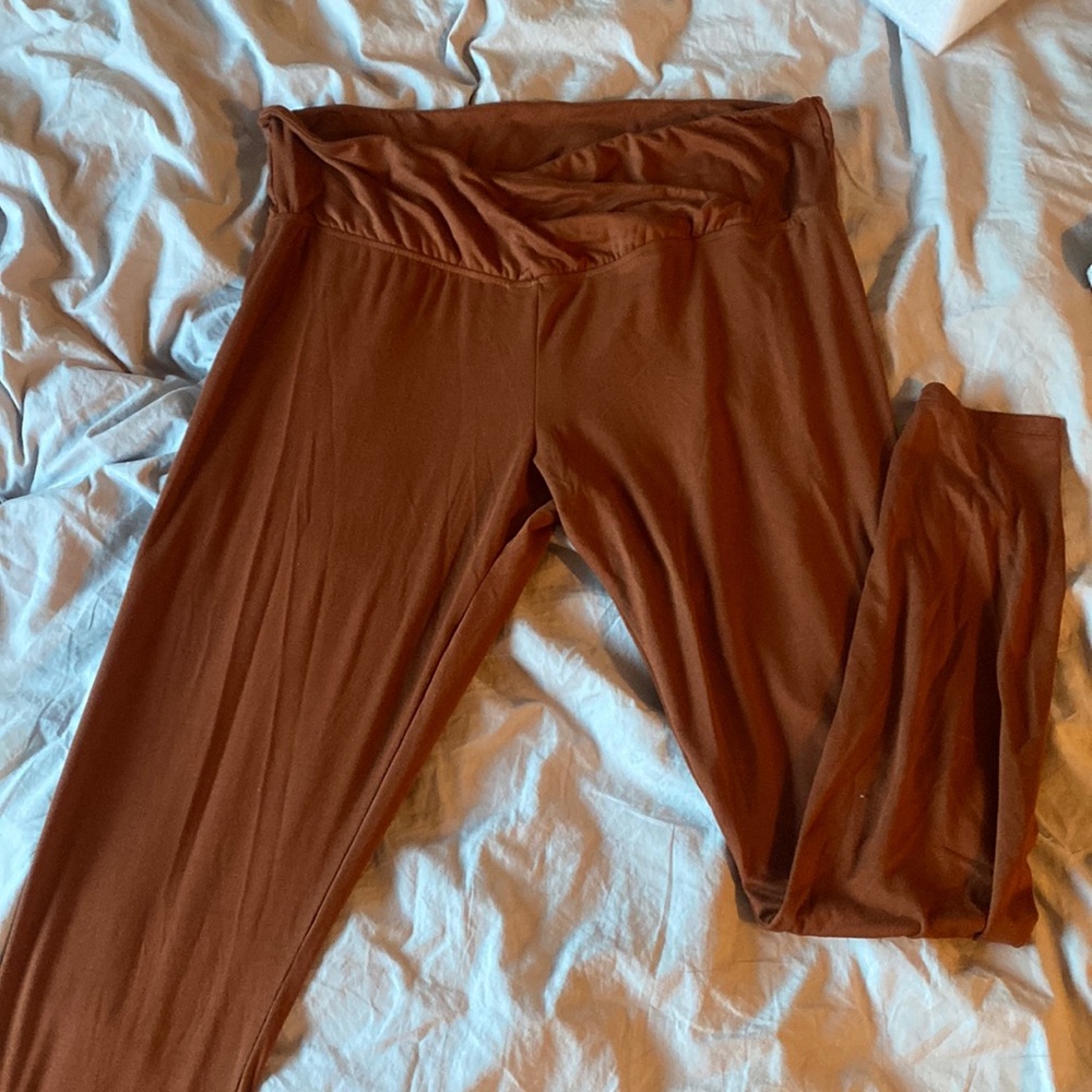 Rusty Orange Crossover Leggings